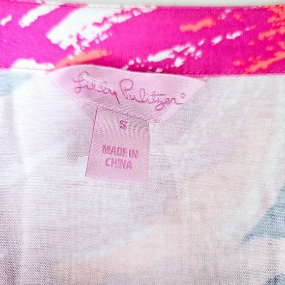 Lilly Pulitzer Amoritta Wrap Dress in Bomber Blue Plume, Bright Colors, Size S - Picture 10 of 10